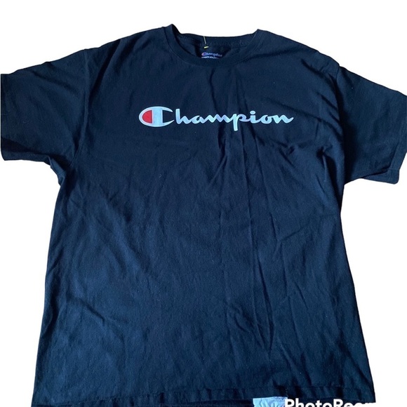 Champion Unisex Black Short Sleeve Tee Shirt (men’s size large) - Picture 1 of 8